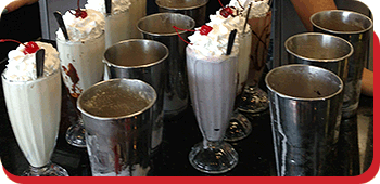 Hand Scooped Milkshakes at Donna's Diner